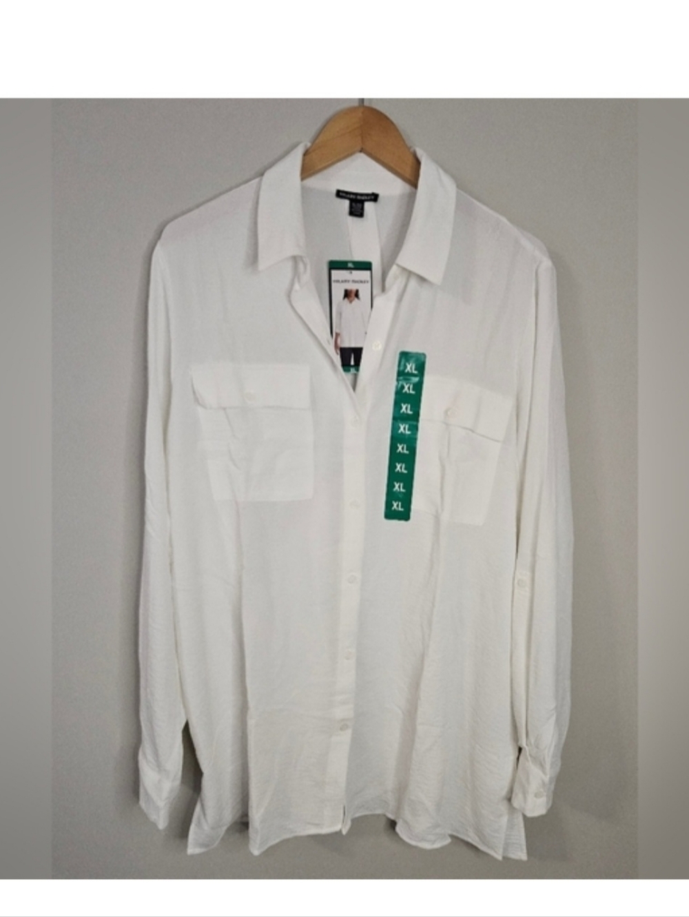 Hilary Radley Women's White Long-Sleeve Tunic Blouse - Picture 5 of 6